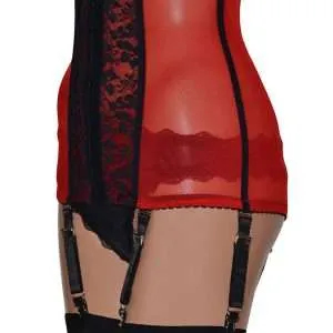 front opening waist cincher in red