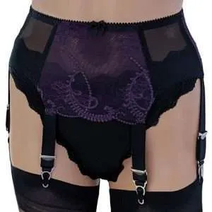 purple lace 6 strap suspender belt