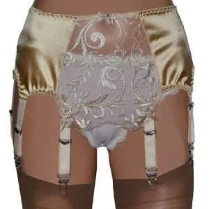 gold satin 8 strap suspender belt