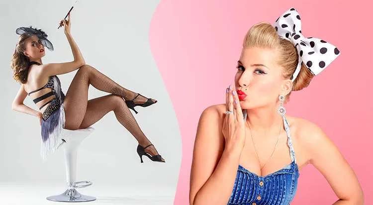 The difference in poses between pin-up and burlesque models