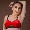 red velvet bra in a vintage 1950's style