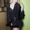 vintage style marabou feather robe / dressing gown