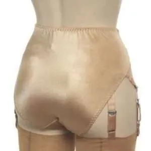 beige panty girdle with 6 suspender straps