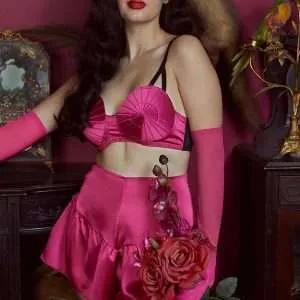 retro style cerise pink french knickers in satin, bettie page