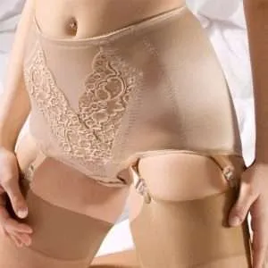 vintage style open gusset panty girdle in beige