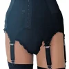 black-lace-front-opening-suspender-belt