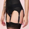 side-view-black-corset-style-lace-front-suspender-belt side view of our corset style lace front suspender belt