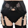 Black satin 8 strap suspender belt