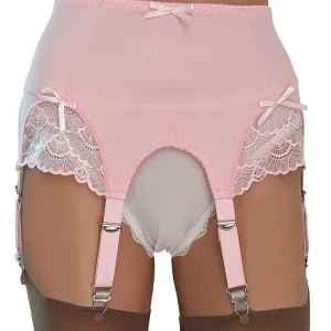 retro style pink suspender belt