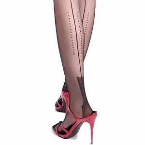 cuban heeled nylon stockings with seams