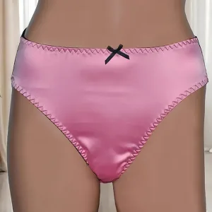 pink and black panties in satin and power mesh