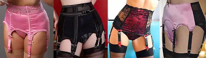 A variety of suspender belts available at UK based Swanky Pins