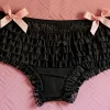 sheer black frilly knickers with pink bows