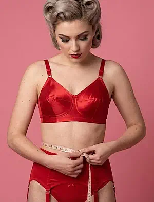 Vintage lingerie sizing guides for Swanky Pins suspender belts and girdles