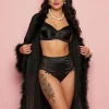 black-panties-paired-with-vintage-robe black high waist panties with power mesh sides and back. Paired beautifully with a vintage robe
