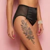 vintage-style-black-panties-side-view vintage style panties in satin and power mesh - side view