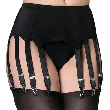 black 14 strap suspender belt, UK made